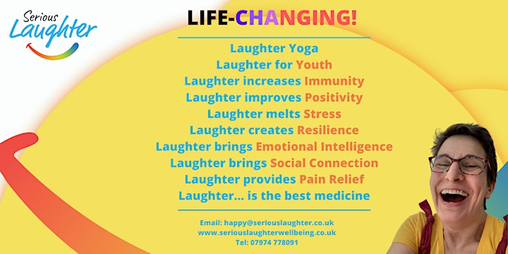 Belly Laugh Day - Laughter Yoga Monday 6.30pm UK  ONLINE image