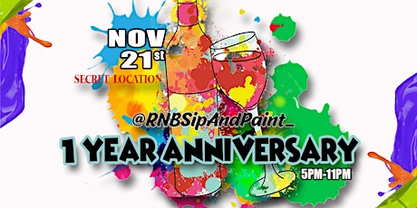 R&B SIP AND PAINT 1 YEAR ANNIVERSARY primary image