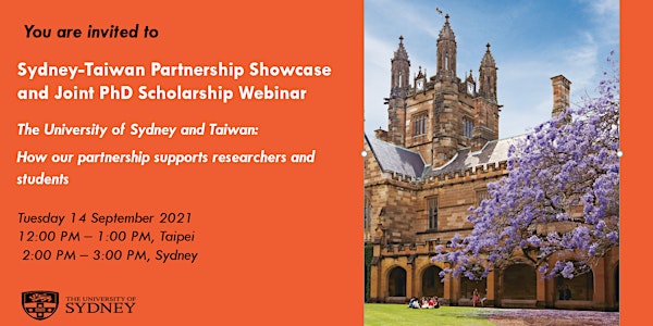 Sydney-Taiwan Partnership Showcase and Joint PhD Scholarship Webinar