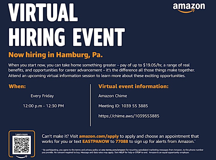 
		Amazon Job Hiring Virtual Information Session image
