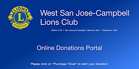 Donation to West San Jose-Campbell Lions Club primary image