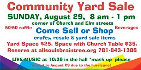 RESCHEDULED! Community Yard Sale, Sunday, August 29,  2021 primary image