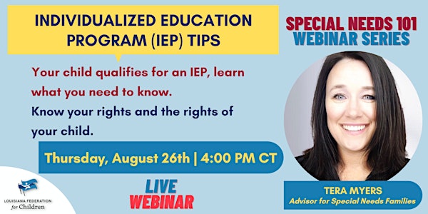 Individualized Education Program (IEP) Tips Webinar
