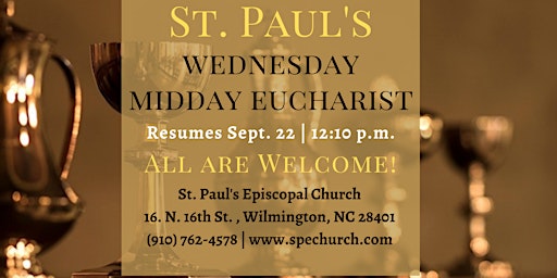 Imagem principal do evento Midweek Holy Eucharist, Wednesdays 12:10 p.m.