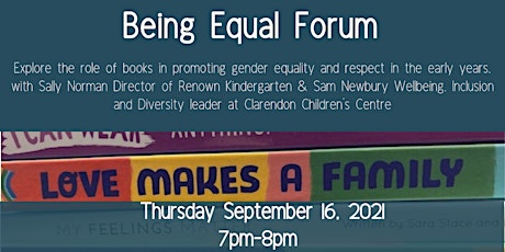 Being Equal Forum: The role of books in promoting gender equality & respect primary image