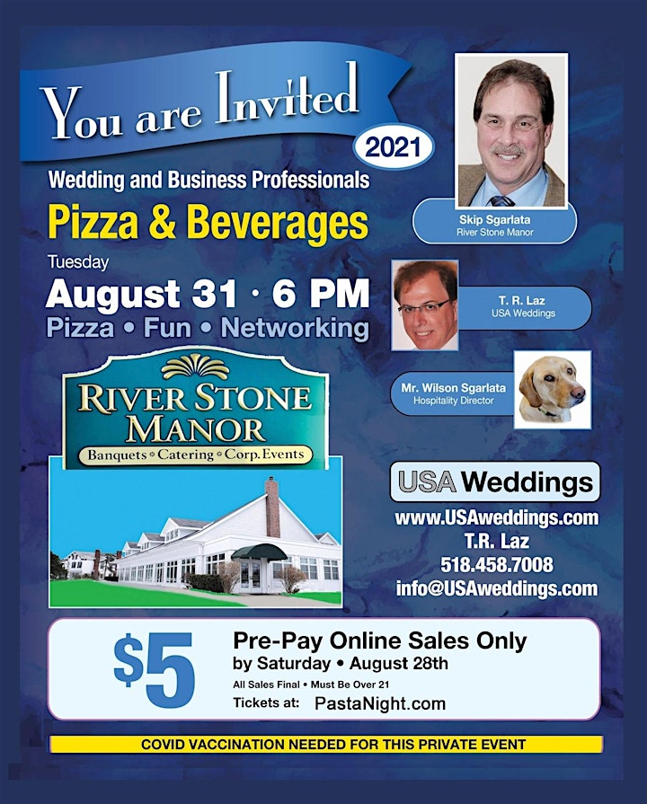 $ 5 - Wedding & Business Professionals - Pizza Night  at River Stone Manor image