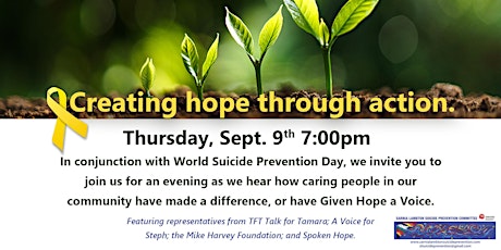Creating Hope through Action - World Suicide Prevention Day 2021 primary image