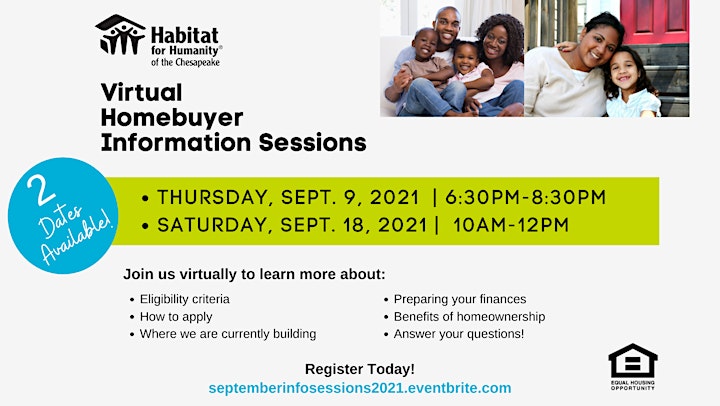 
		Habitat Chesapeake's Homebuyer Information Session | SEPT 2021 image
