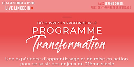 Primaire afbeelding van [LIVE] Présentation du Programme Transformation