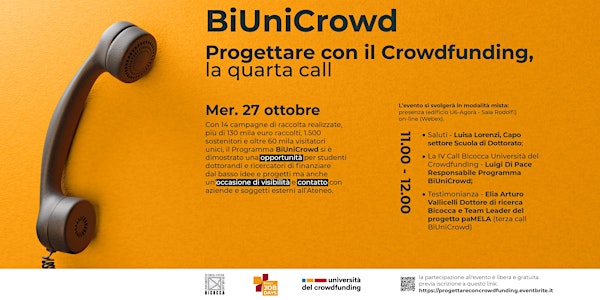 Progettare con il Crowdfunding, la quarta call BiUniCrowd