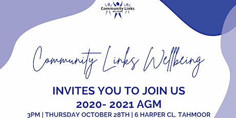 Community Links  Wellbeing - Annual General Meeting 2021 primary image