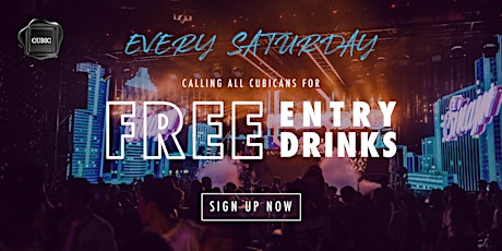 "Every Sat"  Free Entry + Drinks before 12:30AM