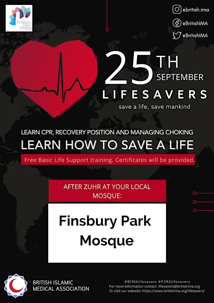 Lifesavers Basic Life Support Event at Finsbury Park Mosque image