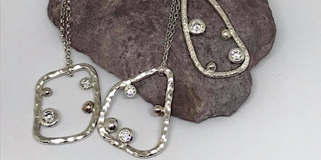 Make your own silver pendant with CZ stones