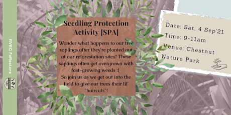 Imagen principal de SPA Day! Seedling Protection Activity @Chestnut Nature Park