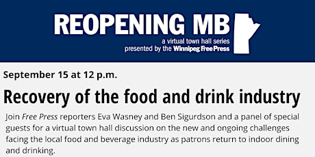 Reopening MB town hall: Recovery of the food and drink industry