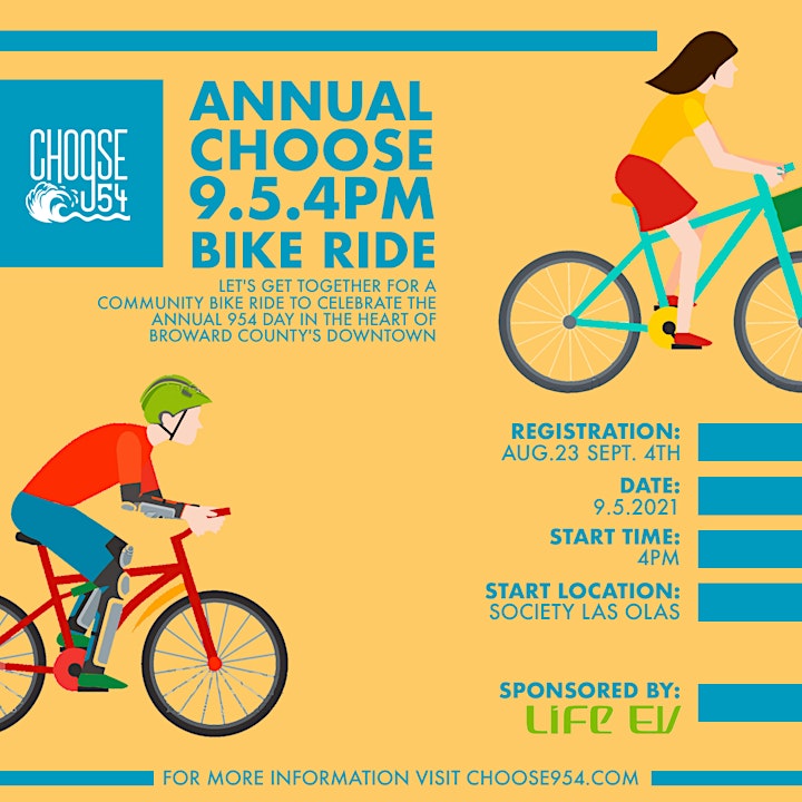 2nd Annual Choose954 Community Bike Ride On 9.5.4. Day (9/5 @ 4PM) image