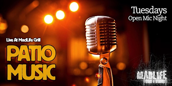 TUE Patio Music Open Mic Night — Hosted by Greg Shaddix