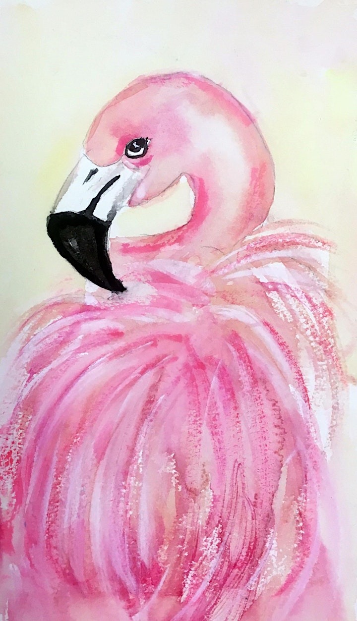 
		Watercolor Fancy Flamingos with Phyllis Gubins image
