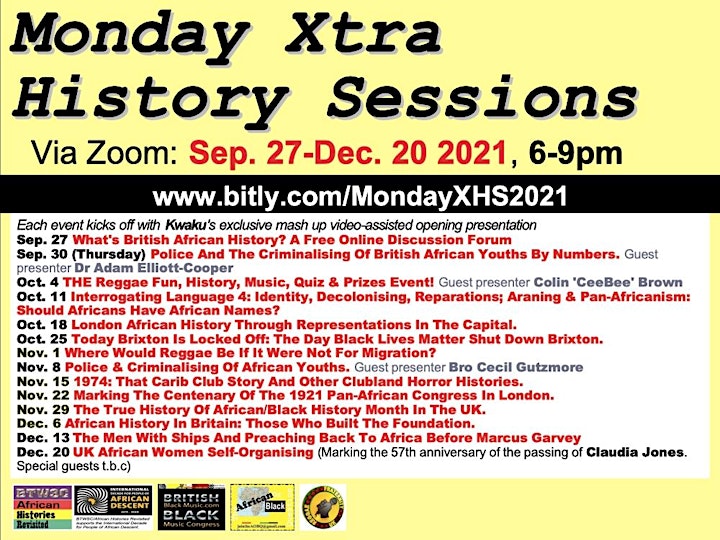 
		Monday Xtra History Sessions 2021 Full Programme List image
