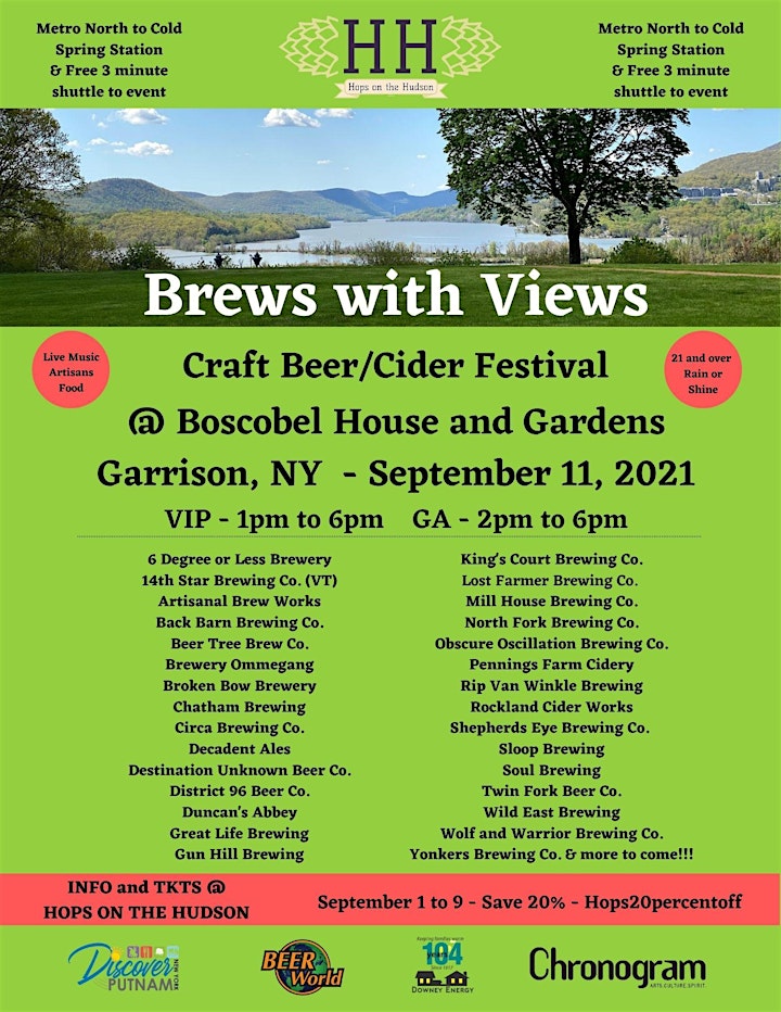 
		Brews with Views - 30 plus Brewers and Cider Makers, Music, Food,  Views! image
