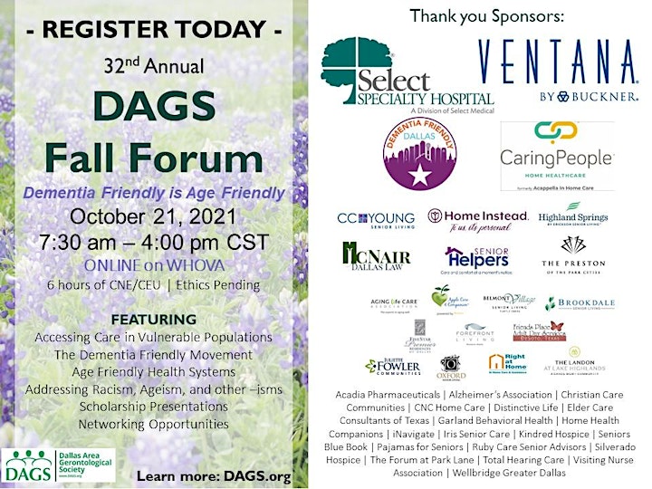 DAGS Fall Forum | Dementia Friendly is Age Friendly, Y'All image