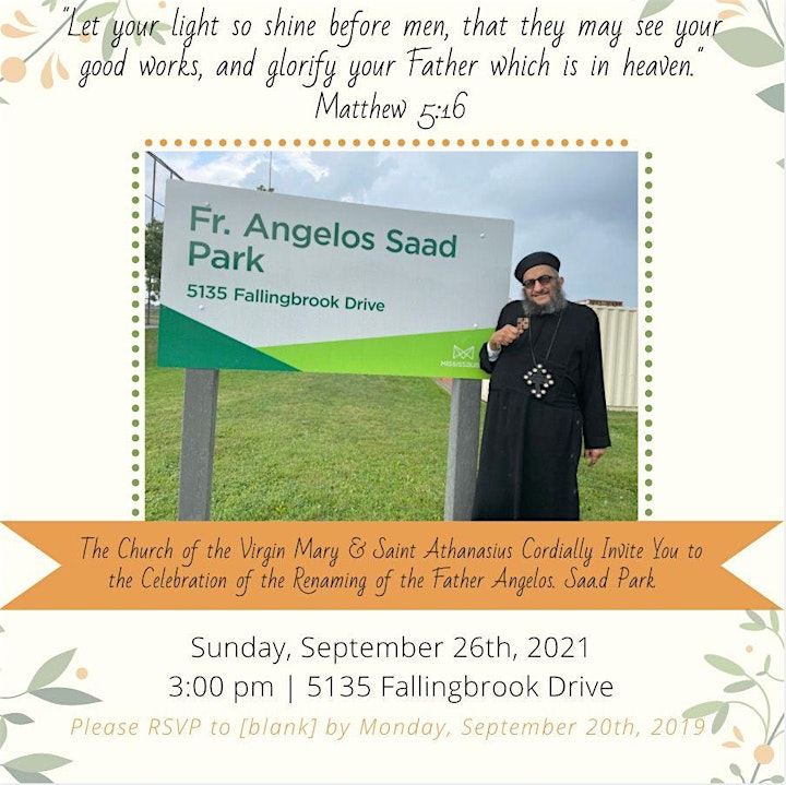 
		The Celebration of the Renaming of the Father Angelos Saad Park image
