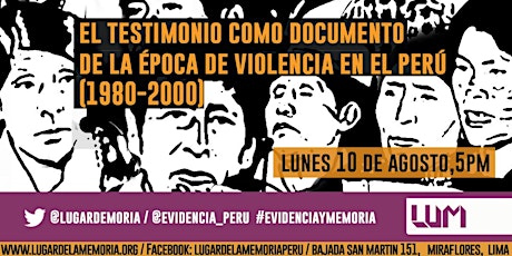 Imagen principal de Evento público N.3: Vivir para contarlo: el testimonio como documento de la época de la violencia en el Perú (1980-2000)