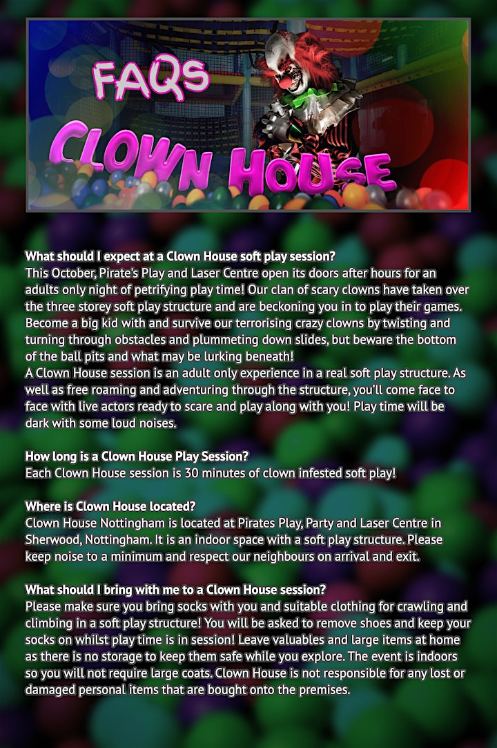 Clown House: Adults Only Scary Soft Play Sessions image