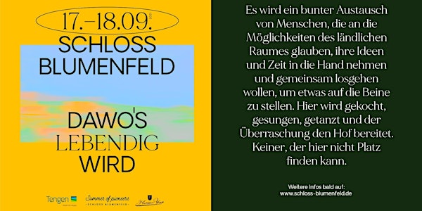 DAWO'S LEBENDIG WIRD - Schloss Blumenfeld | Tengen