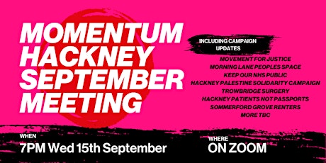 Momentum Hackney September Meeting primary image