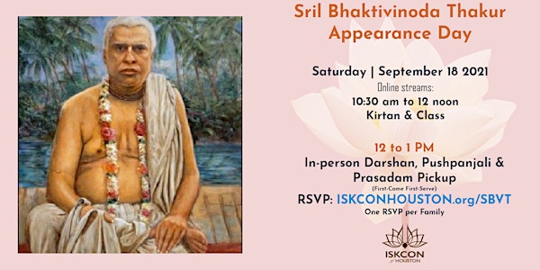 Srila Bhaktivinoda Thakur Appearance Day