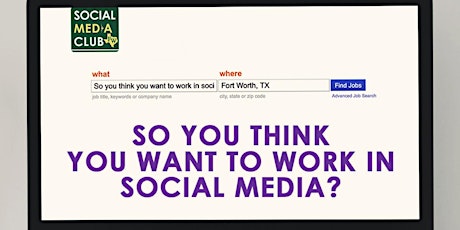 SMCFW Presents: So You Think You Want to Work in Social Media? primary image
