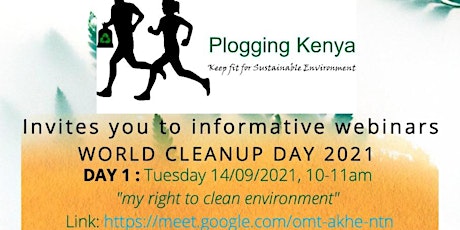 Hauptbild für Plogging Kenya-World Cleanup Day 2021 Webinar