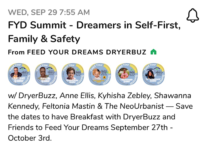 Feed Your Dreams Summit presented by Breakfast with DryerBuzz on Clubhouse image
