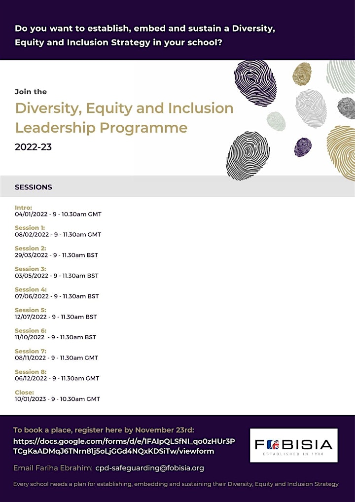 Diversity, Equity and Inclusion Leadership Programme:  FOBISIA cohort image