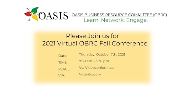 2021 Virtual OASIS Business Resource Committee (OBRC) - Fall Conference