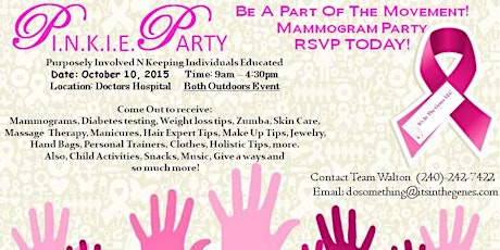 D.C.H Community  P.I.N.K.I.E. PARTY (Mammogram Party) primary image