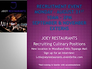 Joey Restaurants Recruitment Event primary image