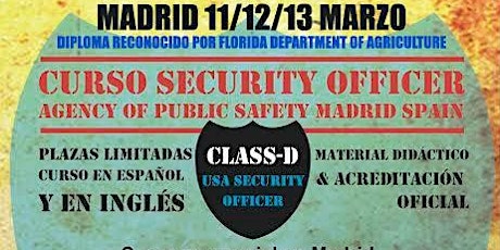 Imagen principal de LICENCIA D SECURITY OFFICER USA . CURSO EN MADRID ESPAÑA