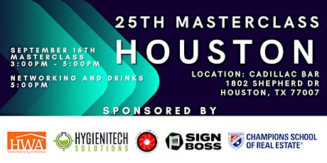 Masterclass Houston September 16th 2021