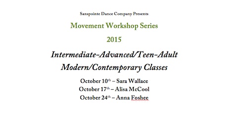 Movement Workshop Series 2015 primary image