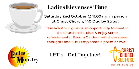 Ladies Elevenses Saturday 2nd October