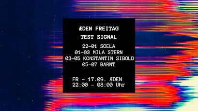 Hauptbild für Æ Freitag x Test Signal: Konstantin Sibold, Barnt, Mila Stern & Soela