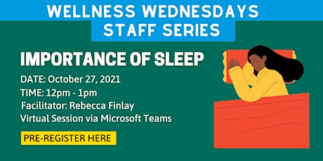 Principal's Office Wellness Wednesdays Series - Sleep Habits primary image
