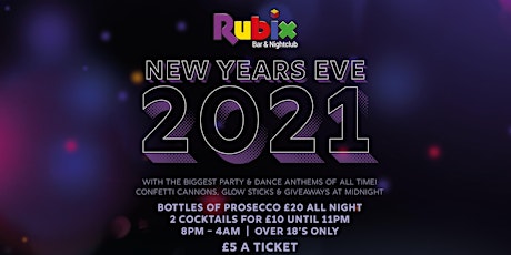 Rubix Bar New Years Eve primary image