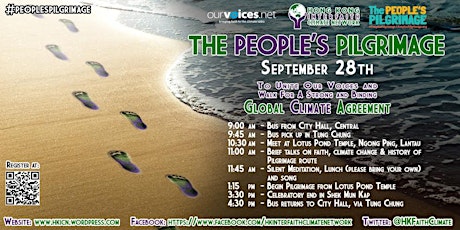 The People's Pilgrimage for Action on Climate Change, Hong Kong - Sept 28 2015 primary image