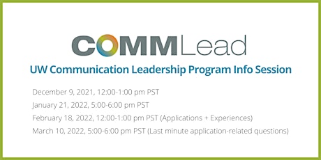 UW Communication Leadership Program Online Info Session tickets
