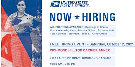 USPS FREE HIRING EVENT- RICHMOND POST OFFICE primary image
