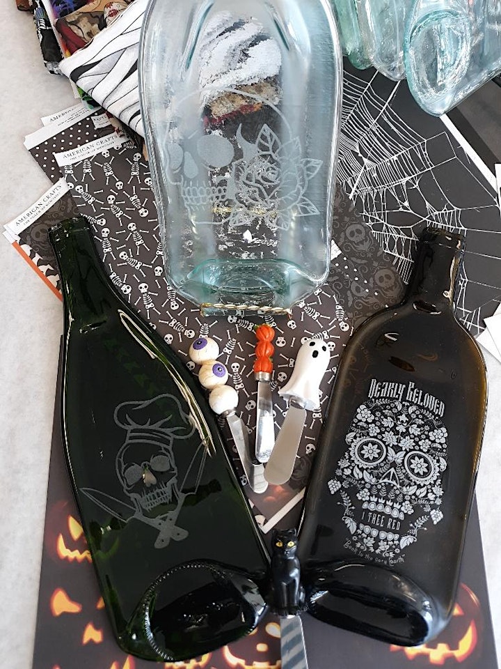 Get your Slump on!  Create a Day of the Dead Wine Bottle Treat Tray! image